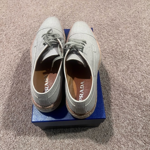 Prada Platform Brogue Oxfords Beige US size 12.5 - Picture 5 of 6